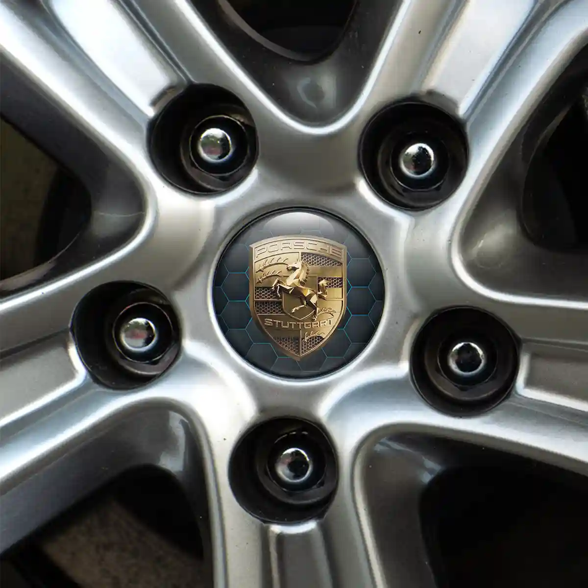 Porsche Emblem Wheel Center Caps Self-Adhesive Auto Tuning