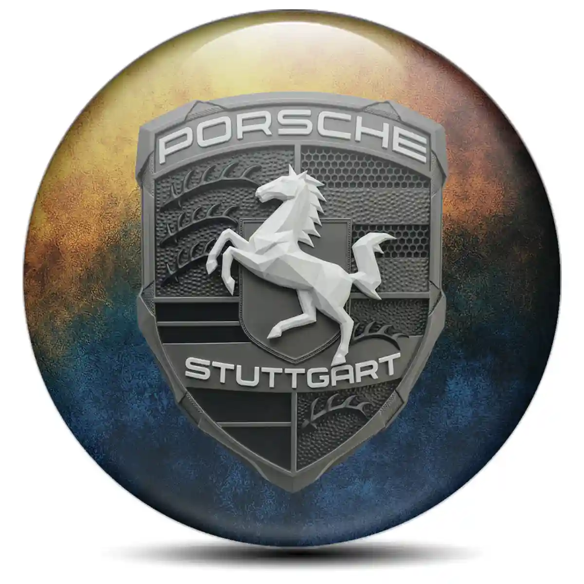 Porsche Emblem Wheel Center Caps Self-Adhesive Cabin Style