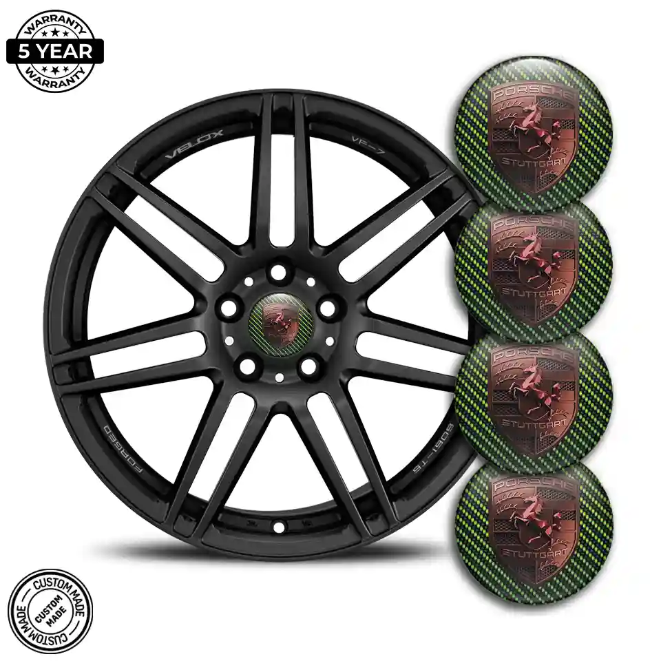 Porsche Emblem Wheel Center Caps Self-Adhesive Outer Style