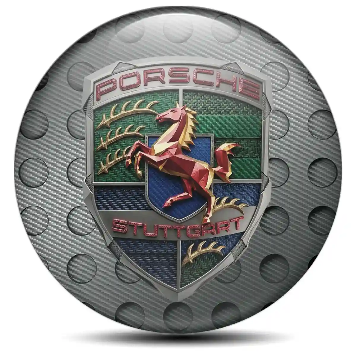 Porsche Emblem Wheel Center Caps Self-Adhesive Resin Elite