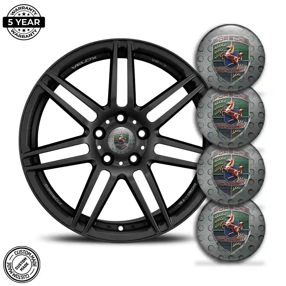 Porsche Emblem Wheel Center Caps Self-Adhesive Resin Elite