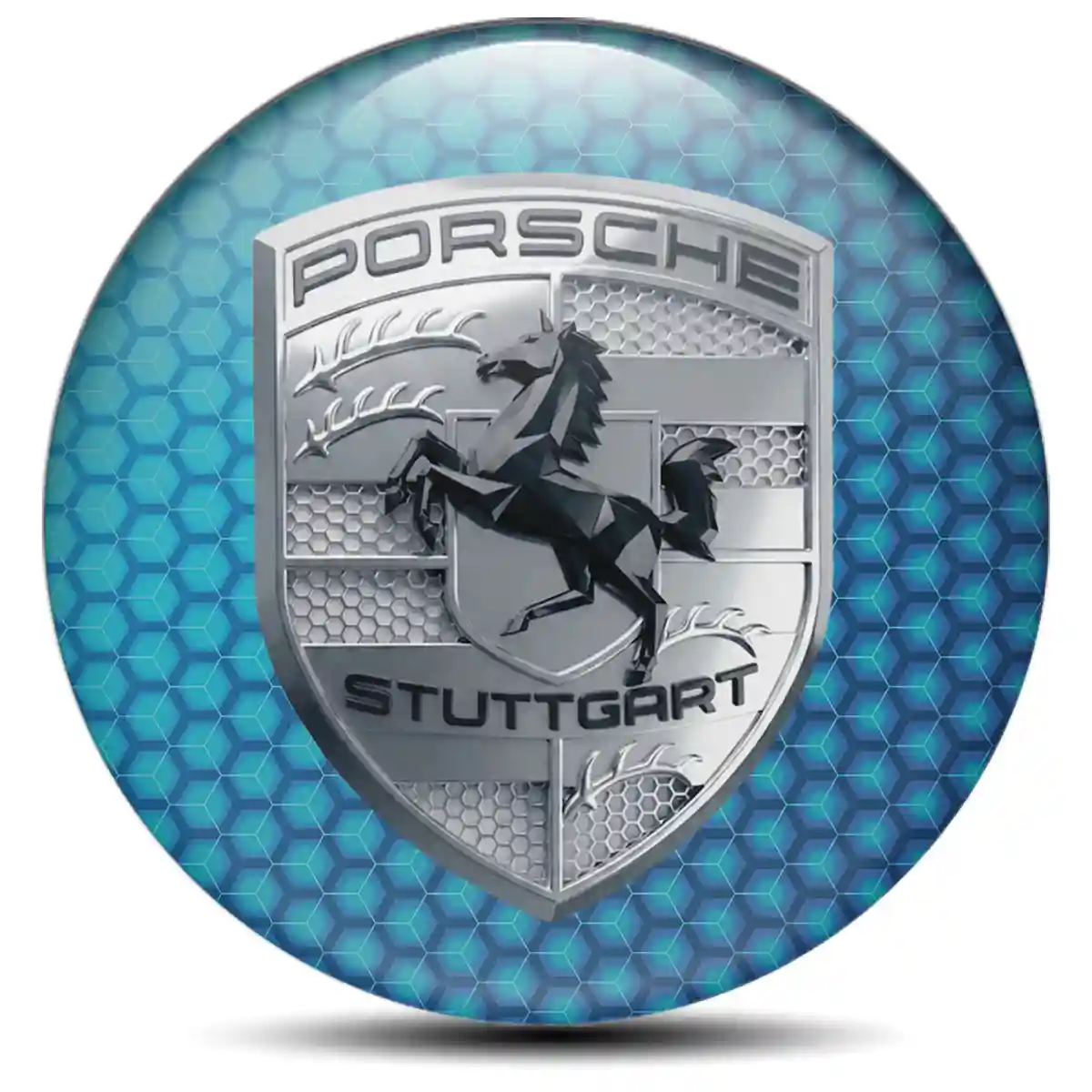 Porsche Emblem Wheel Center Caps Self-Adhesive Resin Luxe