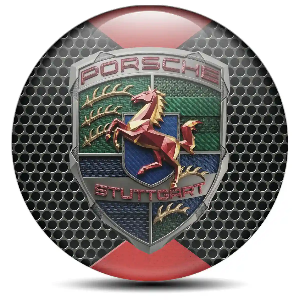 Porsche Emblem Wheel Center Caps Self-Adhesive Sleek Style