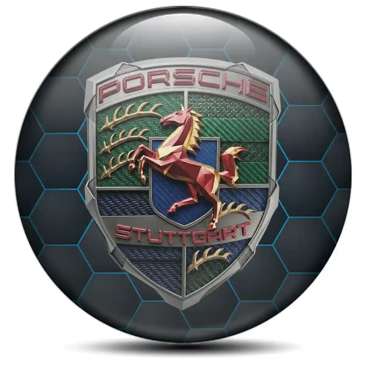 Porsche Emblem Wheel Center Caps Sport Tuning