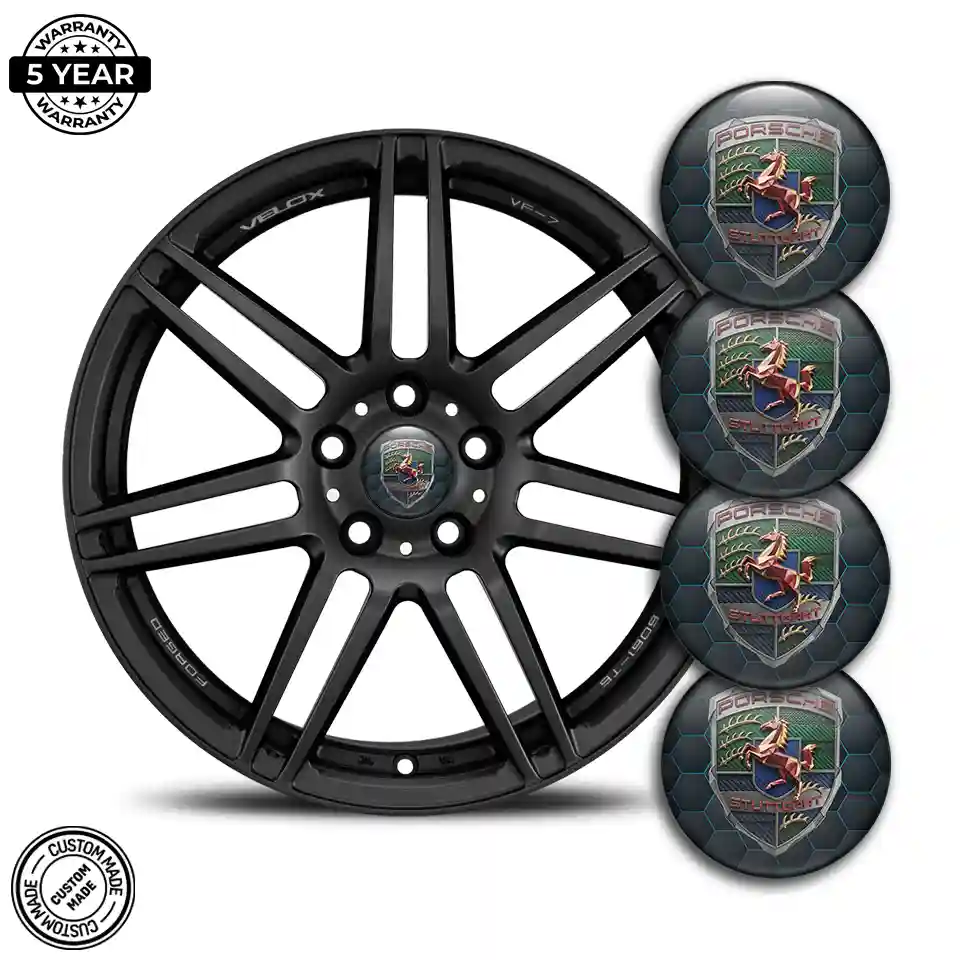 Porsche Emblem Wheel Center Caps Sport Tuning