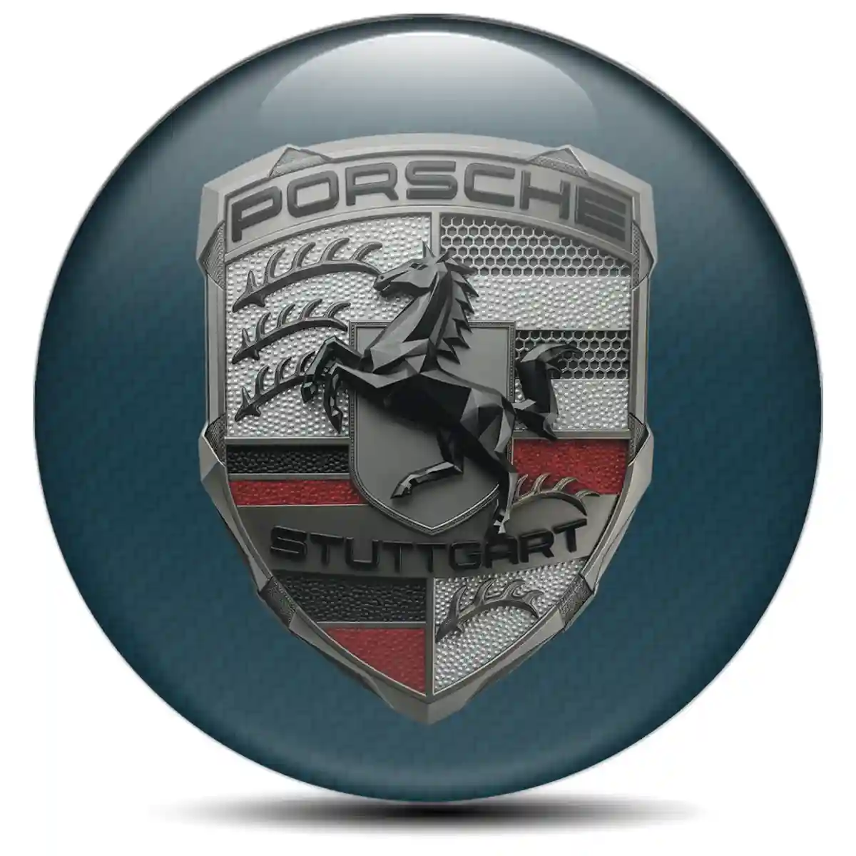 Porsche Emblem Wheel Center Caps Vortex Series