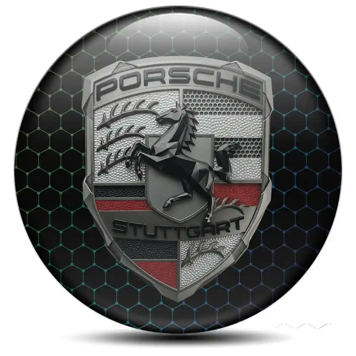 Porsche Epoxy Sticker Premium Dome