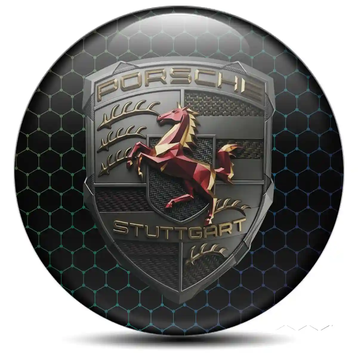 Porsche Logo Emblem Premium Dome