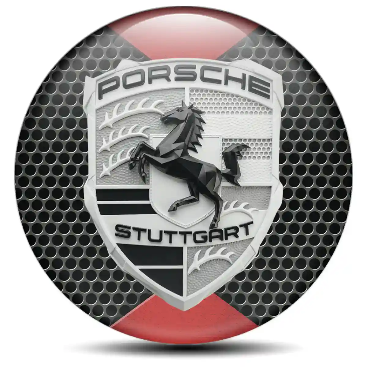 Porsche Logo Emblem Self-Adhesive Branded Line
