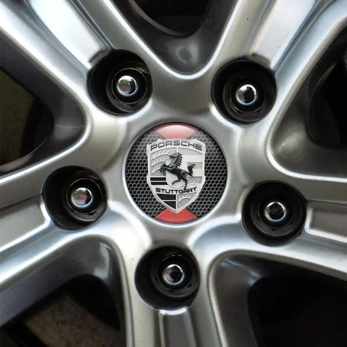 Porsche Logo Emblem Self-Adhesive Branded Line