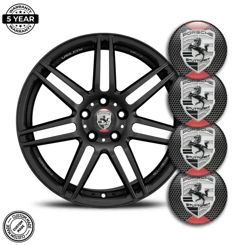 Porsche Logo Emblem Self-Adhesive Branded Line