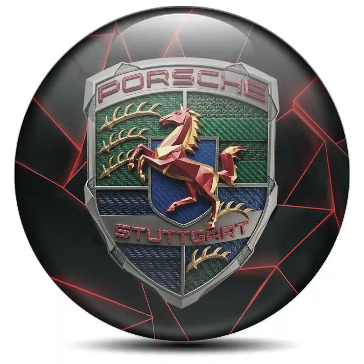 Porsche Logo Emblem Self-Adhesive Elite Finish