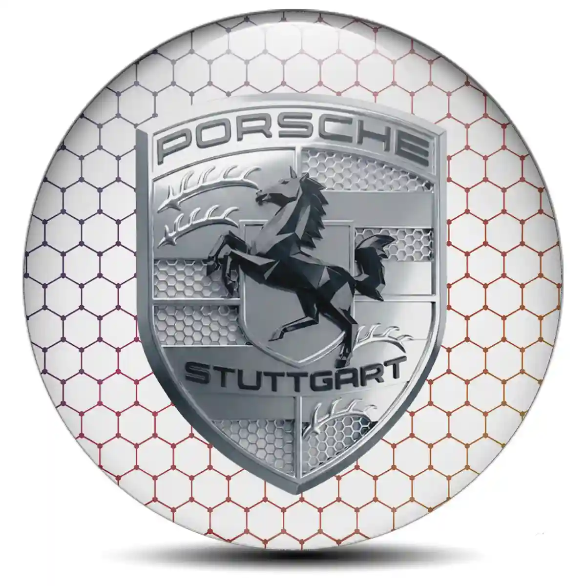 Porsche Logo Emblem Self-Adhesive Exterior Luxe