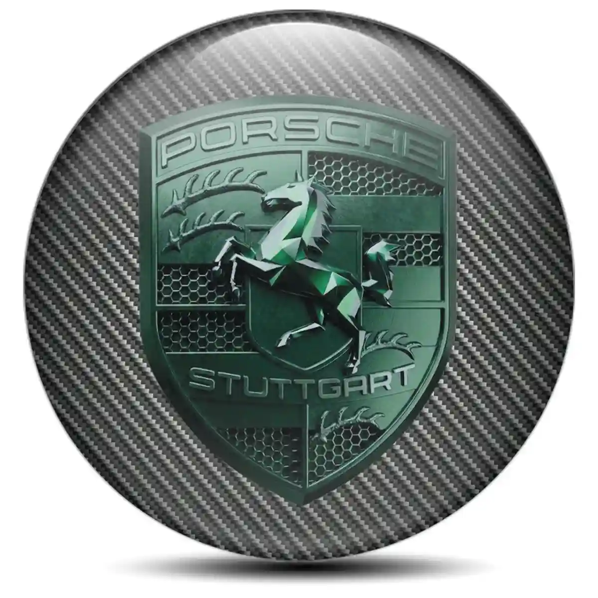 Porsche Logo Emblem Self-Adhesive Interior Elegance