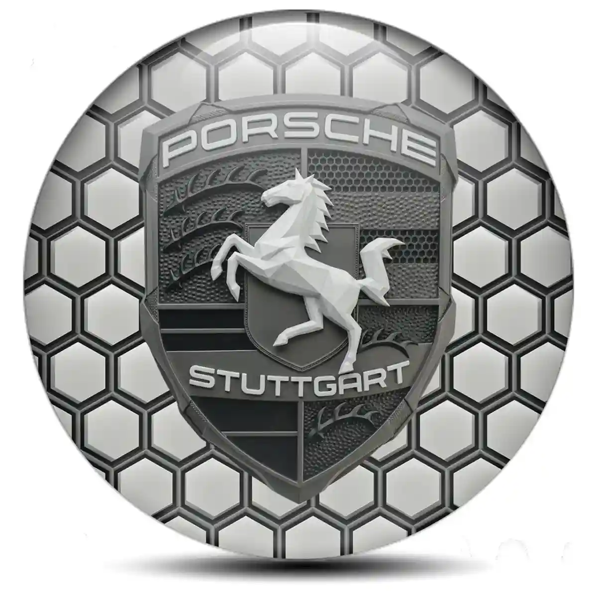 Porsche Logo Emblem Self-Adhesive Interior Luxe