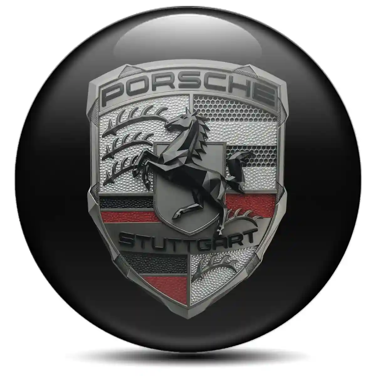 Porsche Logo Emblem Self-Adhesive Outer Style
