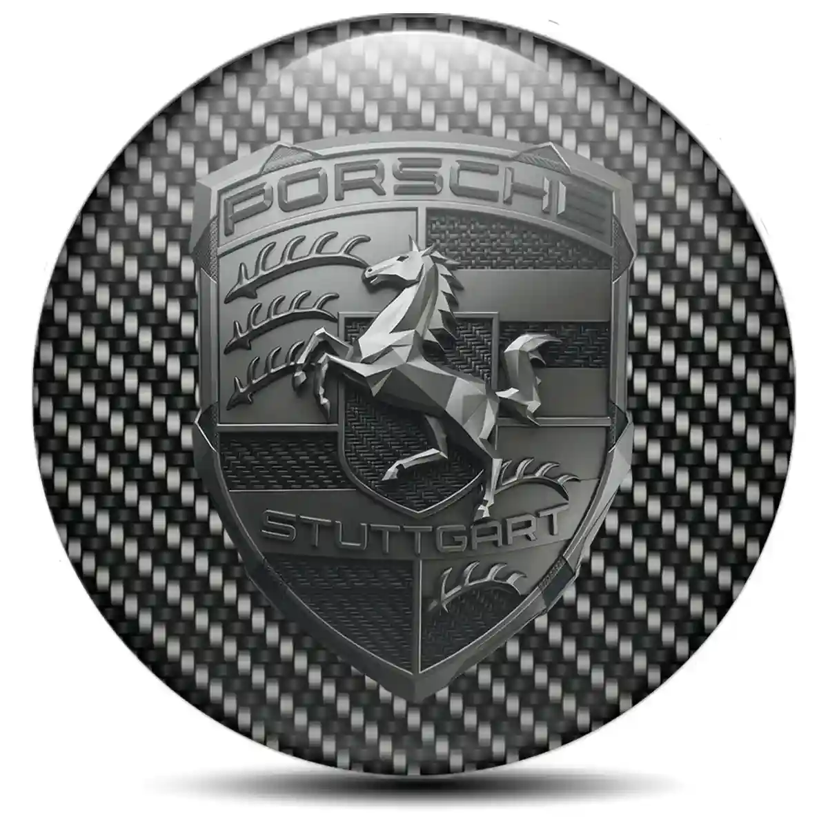 Porsche Logo Emblem Self-Adhesive Resin Elite