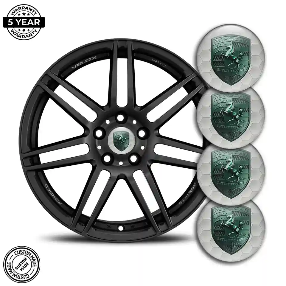 Porsche Logo Emblem Self-Adhesive Resin Luxe