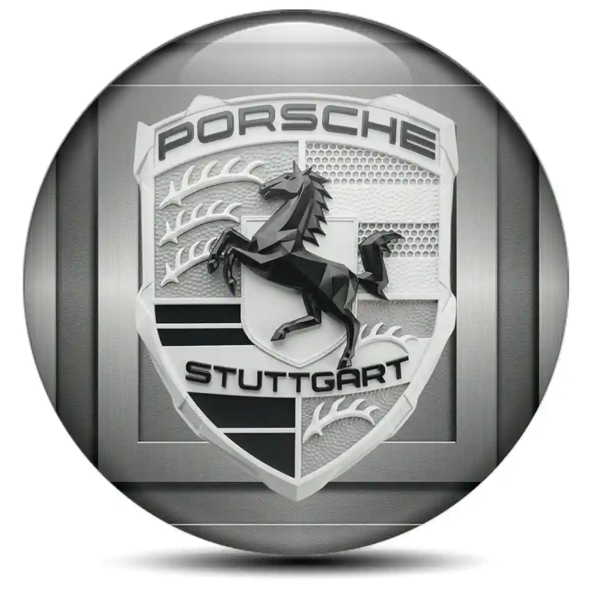 Porsche Logo Emblem Self-Adhesive Sport Tuning