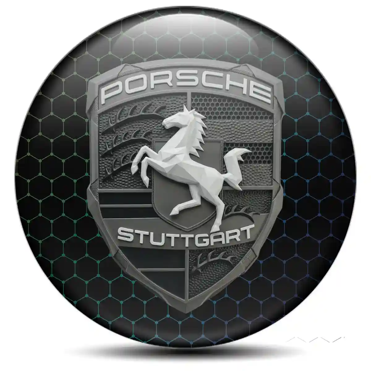 Porsche Logo Emblem Self-Adhesive Superior Craft