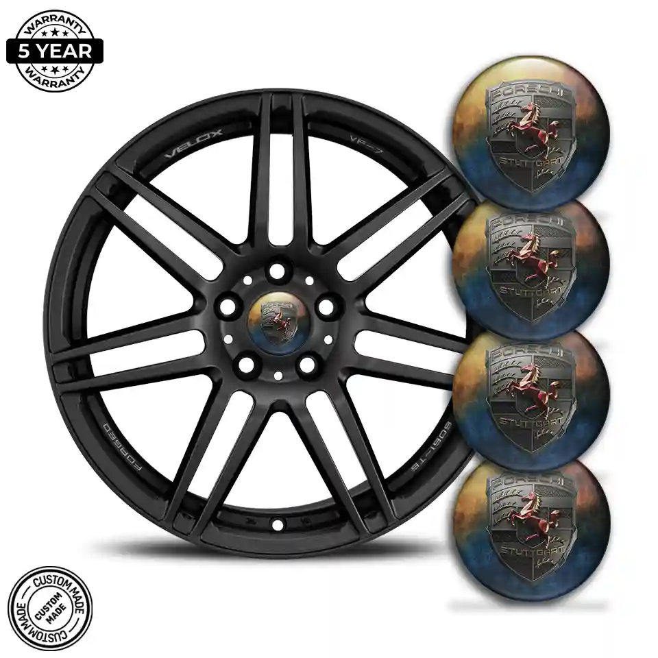 Porsche Logo Silicone Badge Premium Dome