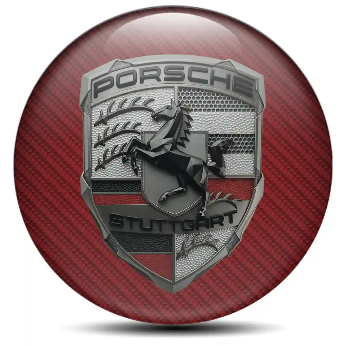Porsche Logo Silicone Badge Prime Quality