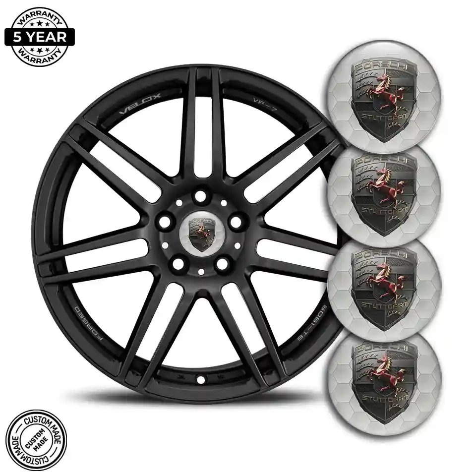 Porsche Logo Silicone Badge Resin Luxe