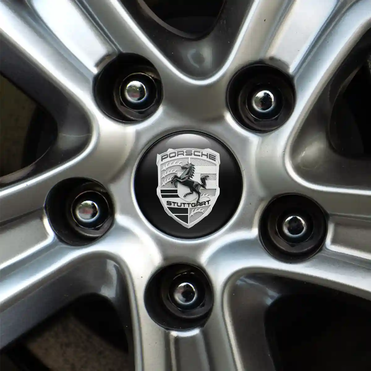 Porsche Logo Silicone Badge Self-Adhesive Auto Tuning