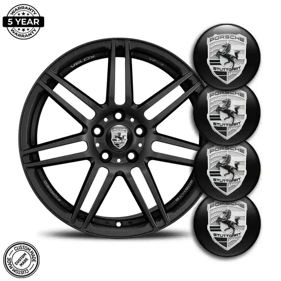 Porsche Logo Silicone Badge Self-Adhesive Auto Tuning