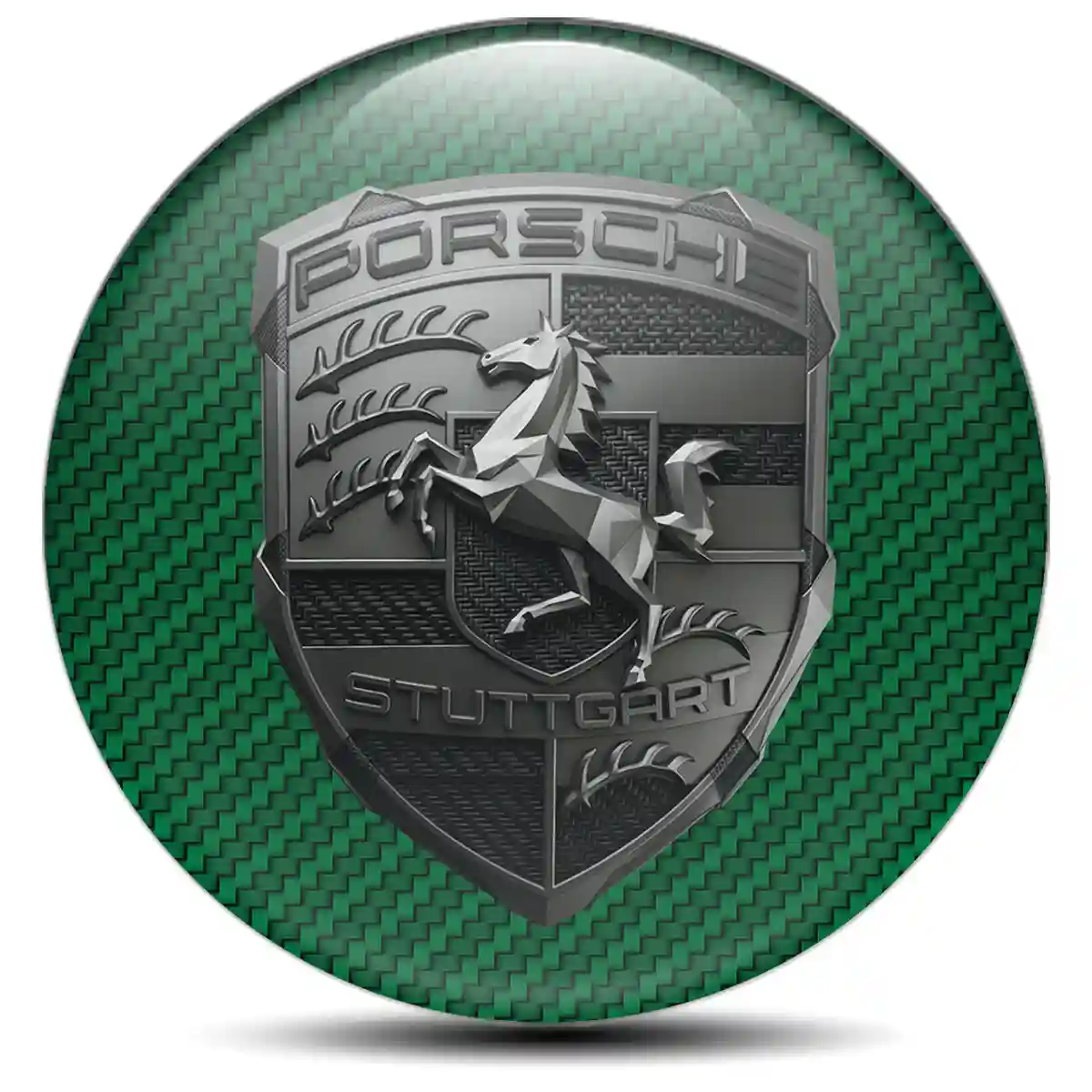 Porsche Logo Silicone Badge Self-Adhesive Cabin Style