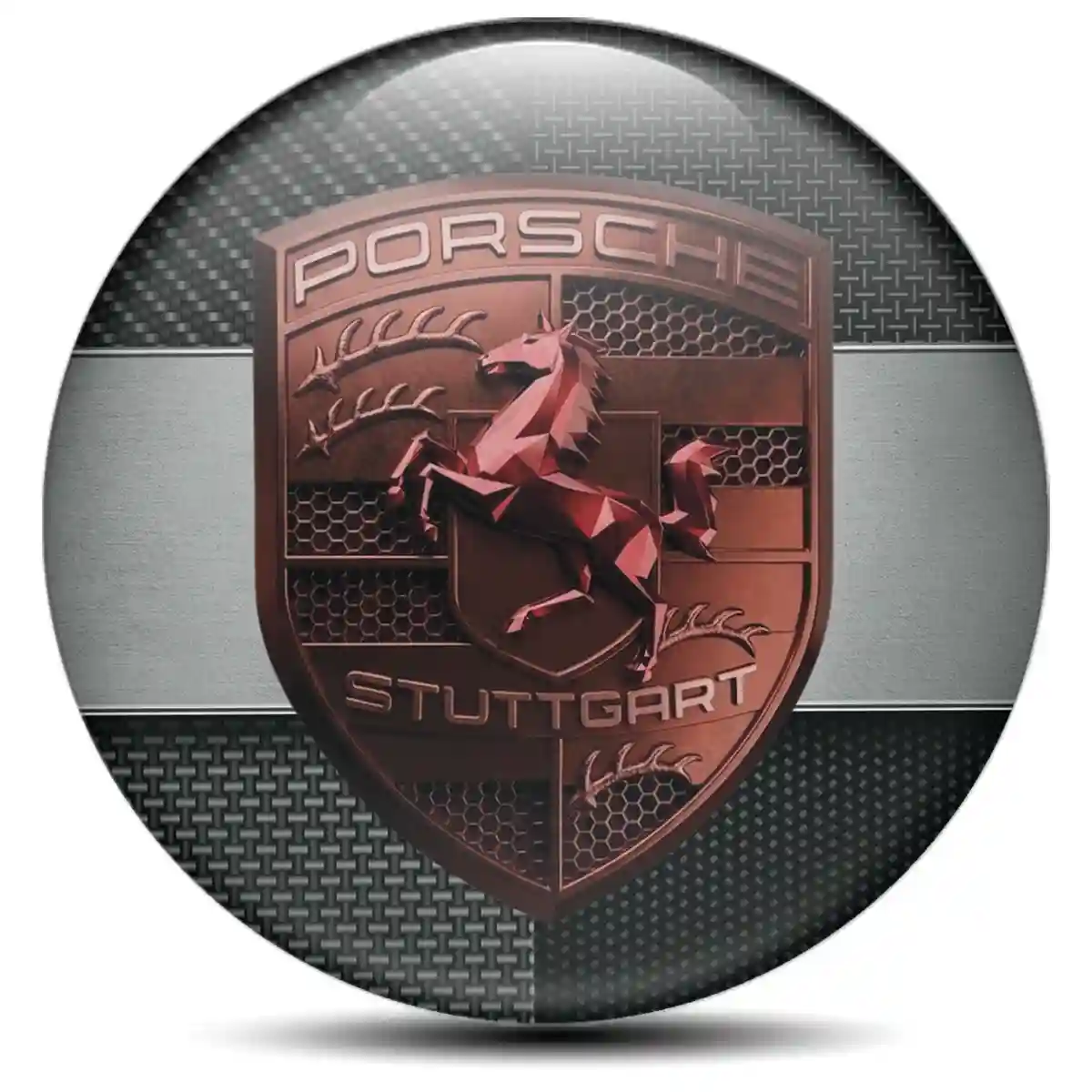 Porsche Logo Silicone Badge Self-Adhesive Elite Edition