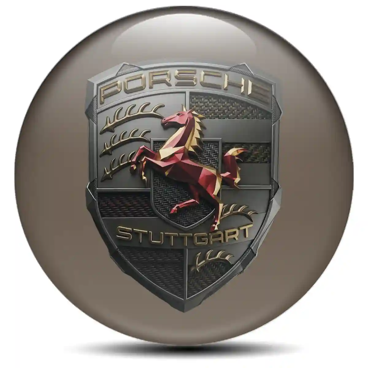 Porsche Logo Silicone Badge Self-Adhesive Elite Finish