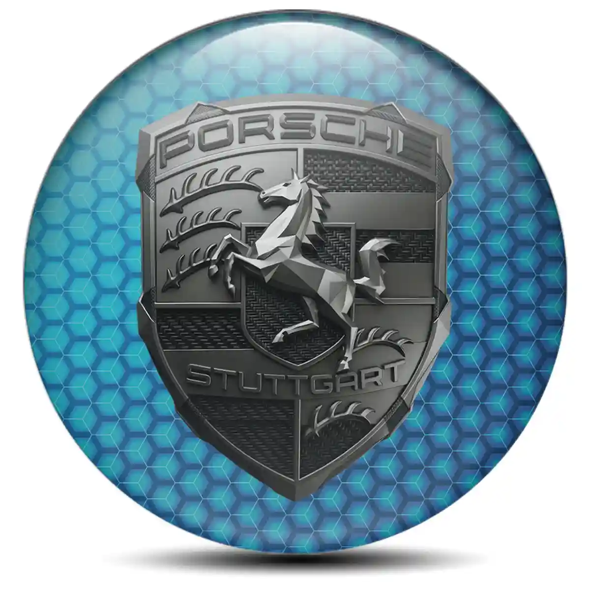 Porsche Logo Silicone Badge Self-Adhesive Exterior Luxe