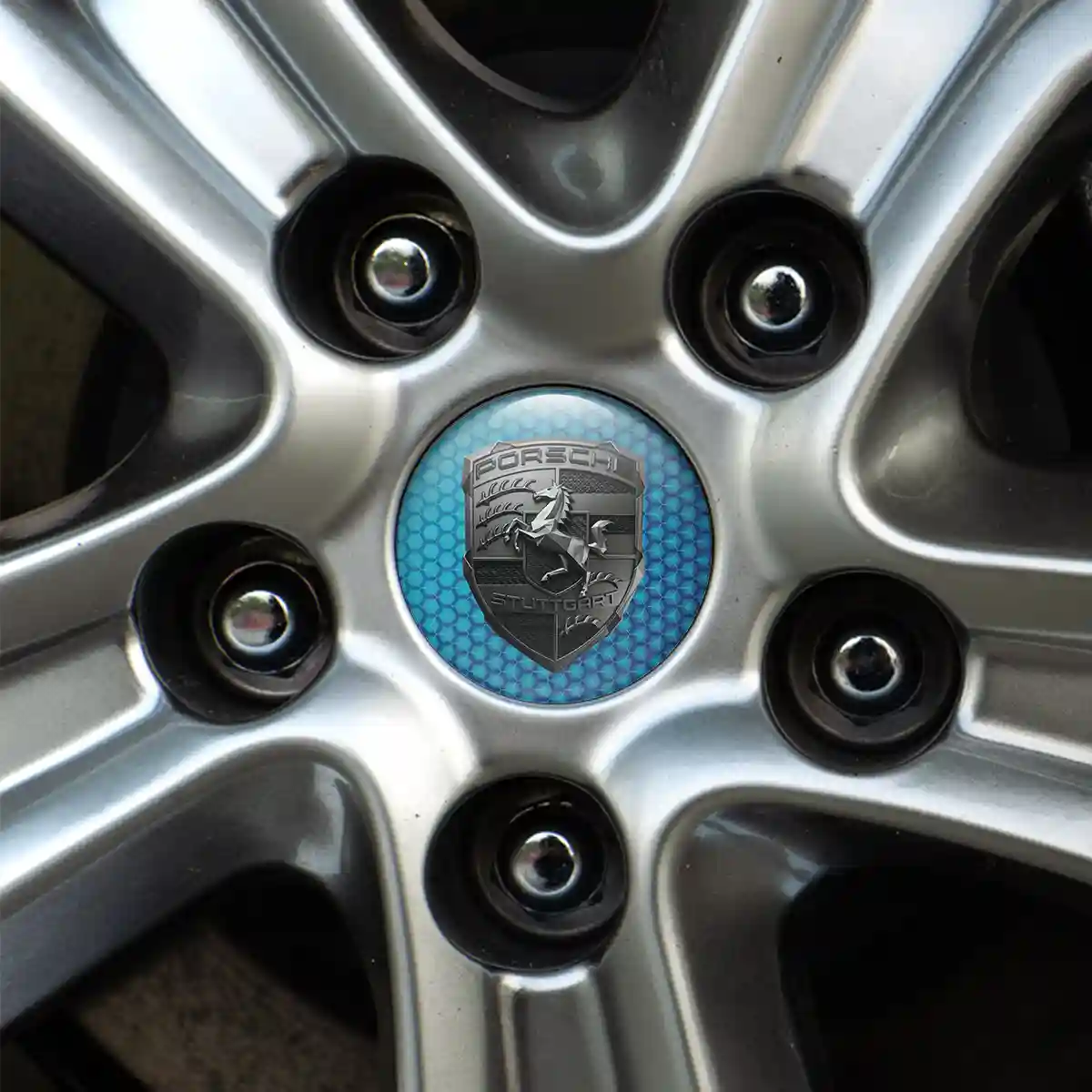 Porsche Logo Silicone Badge Self-Adhesive Exterior Luxe