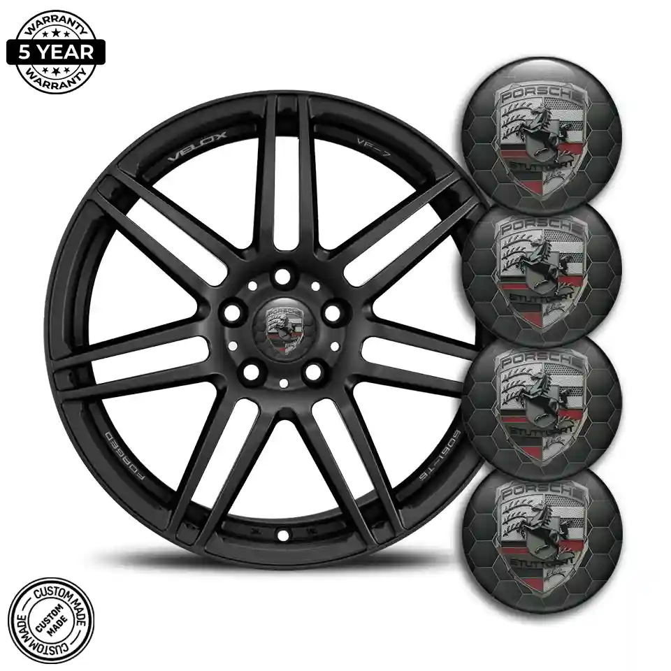 Porsche Logo Silicone Badge Self-Adhesive Noble Edition