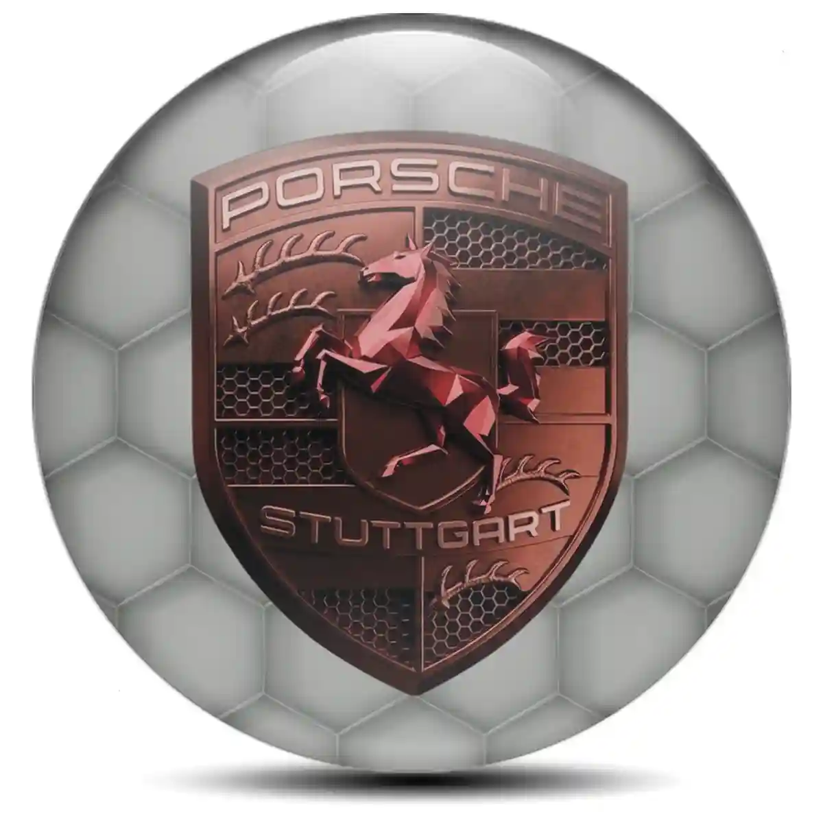 Porsche Logo Silicone Badge Self-Adhesive Opulent Line