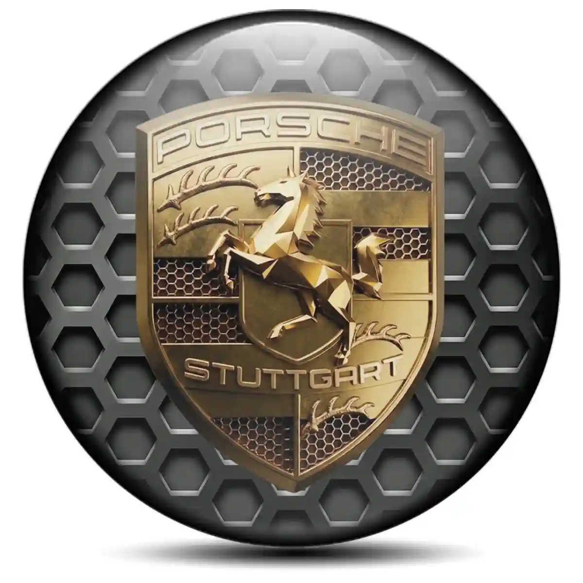 Porsche Logo Silicone Badge Self-Adhesive Outer Style
