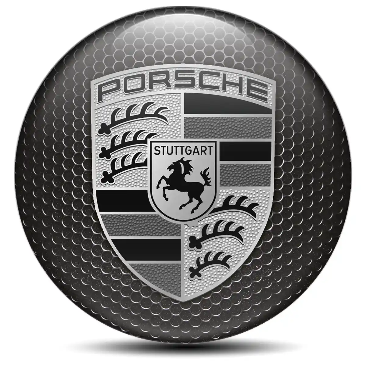 Porsche Logo Silicone Badge Self-Adhesive Premium Edition