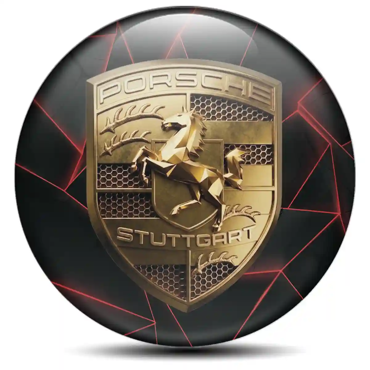 Porsche Logo Silicone Badge Self-Adhesive Prime Quality