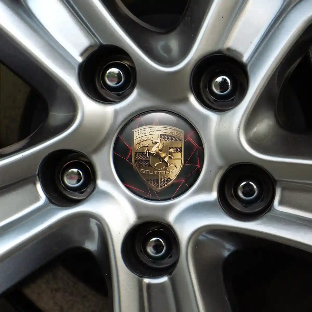 Porsche Logo Silicone Badge Self-Adhesive Prime Quality