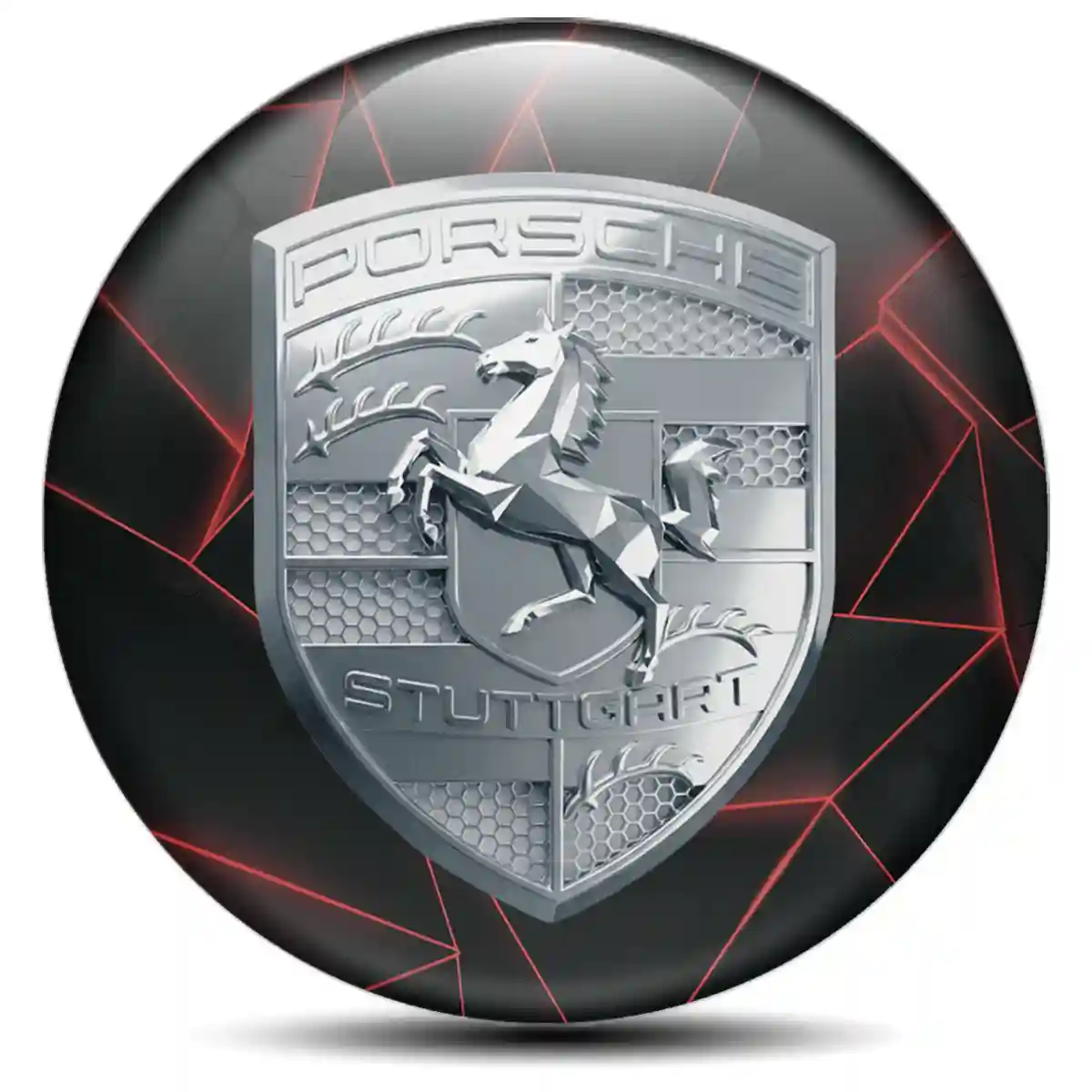 Porsche Logo Silicone Badge Self-Adhesive Resin Elite