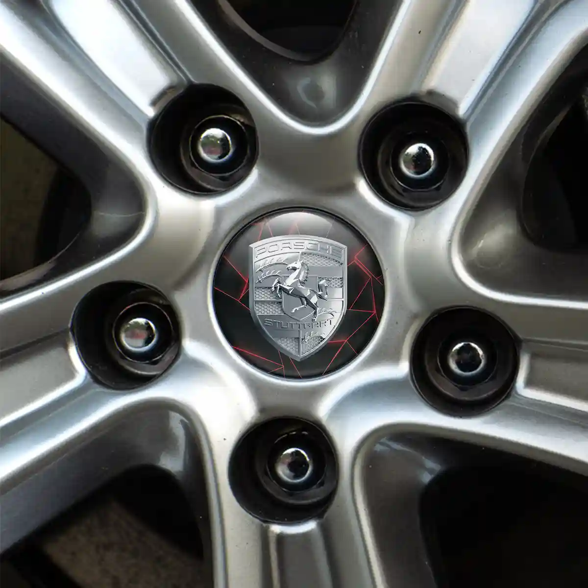 Porsche Logo Silicone Badge Self-Adhesive Resin Elite