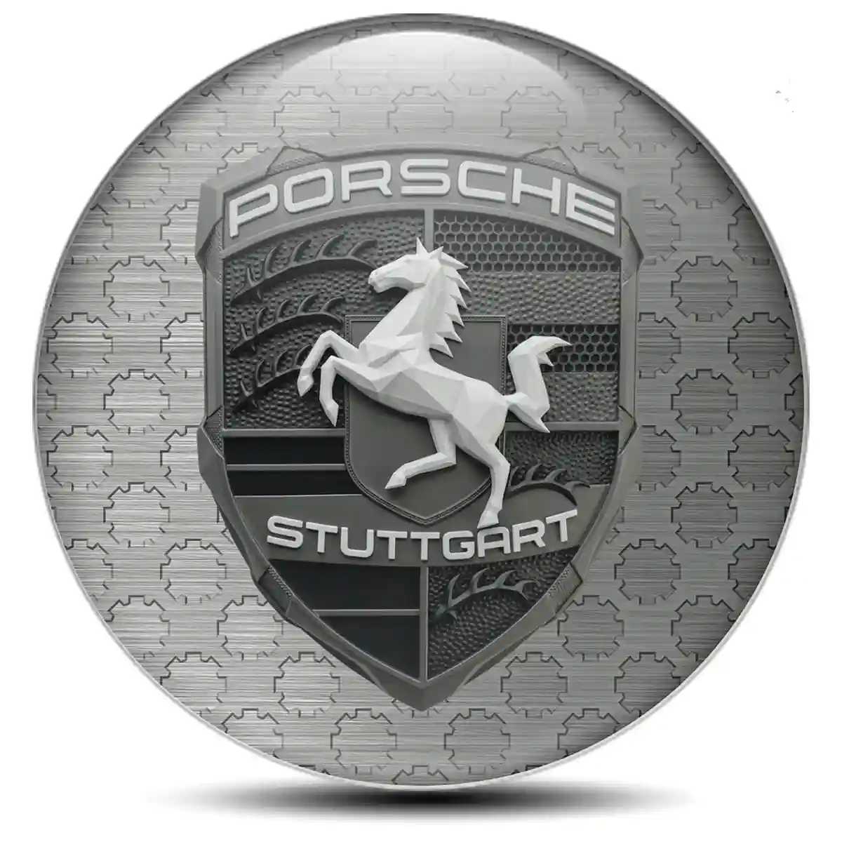 Porsche Logo Silicone Badge Self-Adhesive Signature Grade