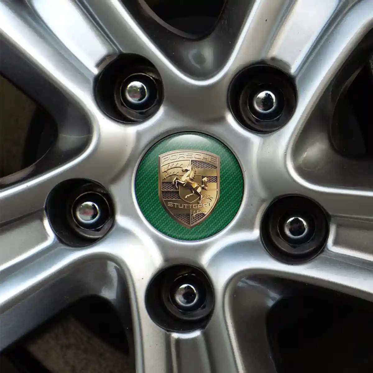 Porsche Logo Silicone Badge Self-Adhesive Sport Tuning