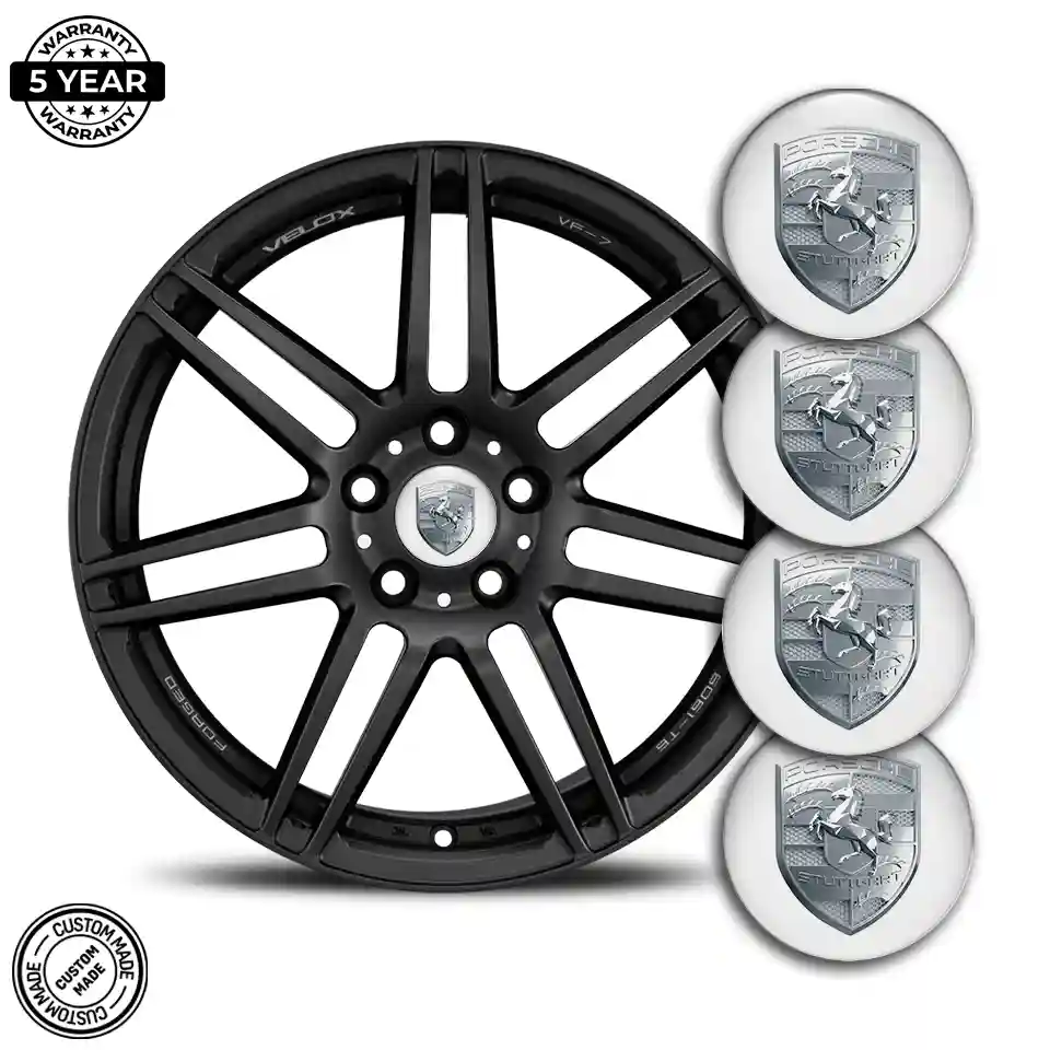 Porsche Logo Silicone Badge Self-Adhesive Street Tuning