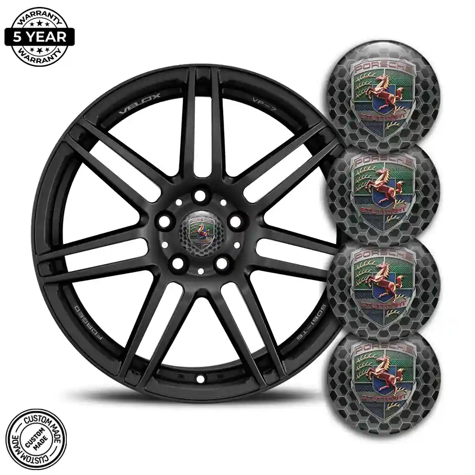 Porsche Logo Silicone Badge Self-Adhesive Superior Craft