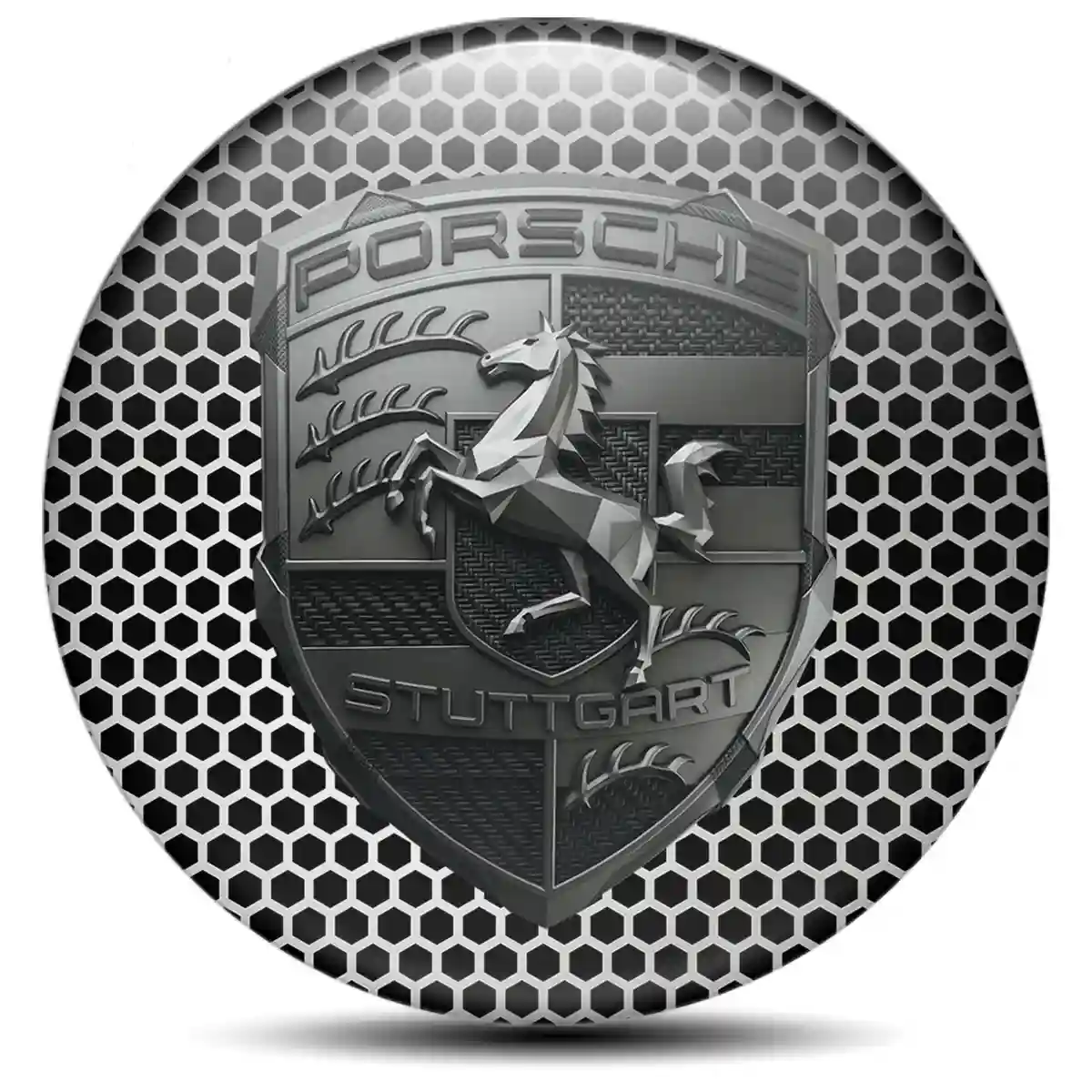 Porsche Logo Silicone Emblem Cabin Style