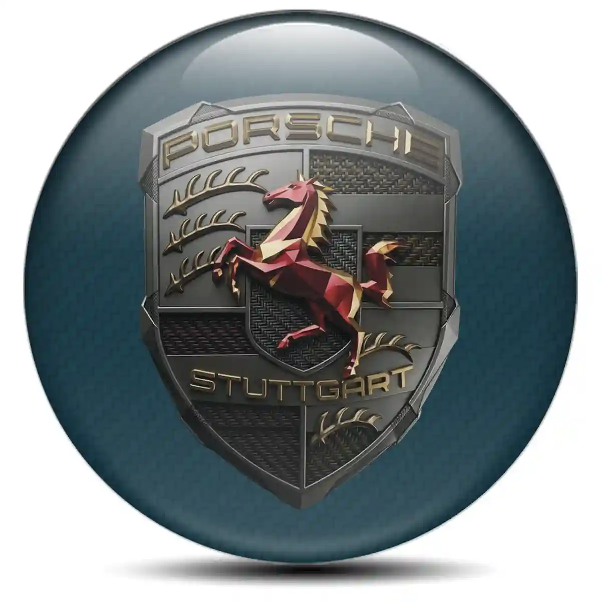 Porsche Logo Silicone Emblem Premium Dome