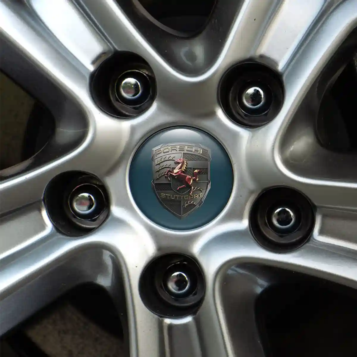 Porsche Logo Silicone Emblem Premium Dome