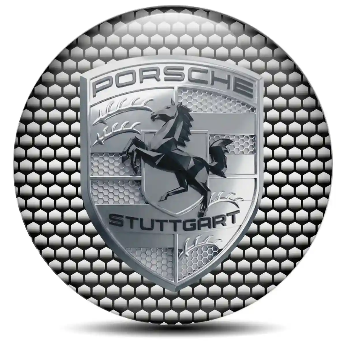 Porsche Logo Silicone Emblem Prime Quality